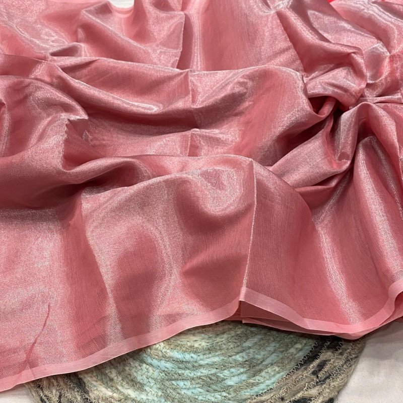 Premium quality linen tissue silk saree